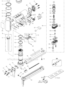Page A Diagram and Parts List for TU216-71LN Type 0 Bostitch Nailer