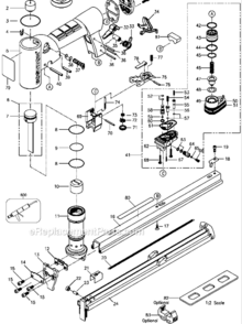 Page A Diagram and Parts List for TU216-80ALM Type 0 Bostitch Nailer