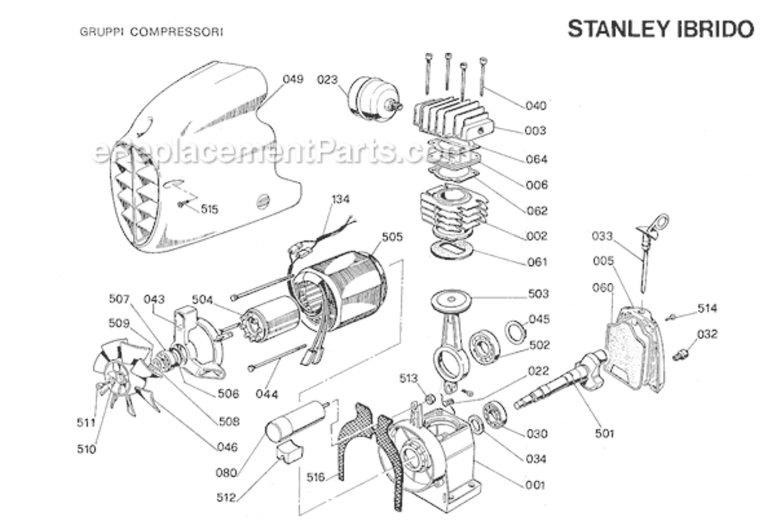Page B Diagram and Parts List for CAP1545PT-OL  Bostitch Compressor