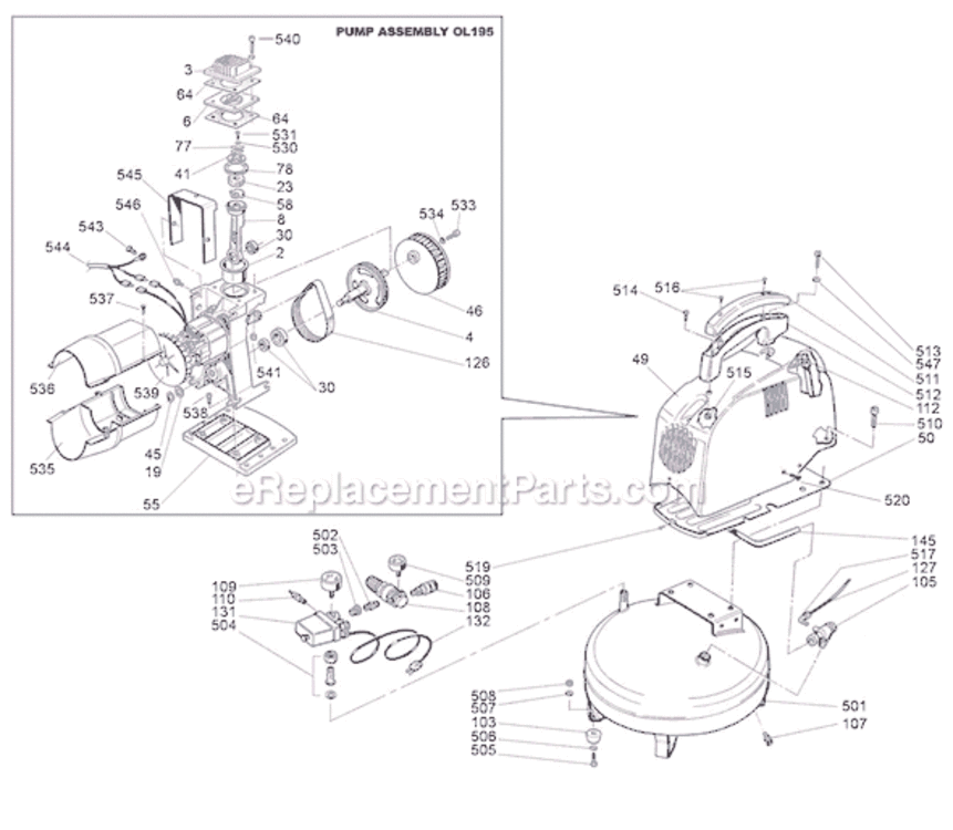 Page A Diagram and Parts List for CAP60P-OF  Bostitch Compressor