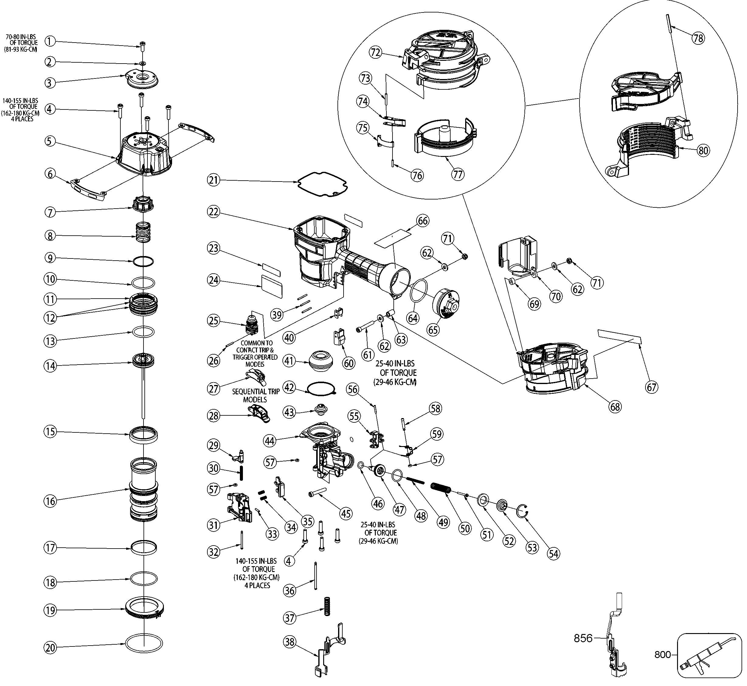 Page A Diagram and Parts List for IC60-1 1 Bostitch Nailer