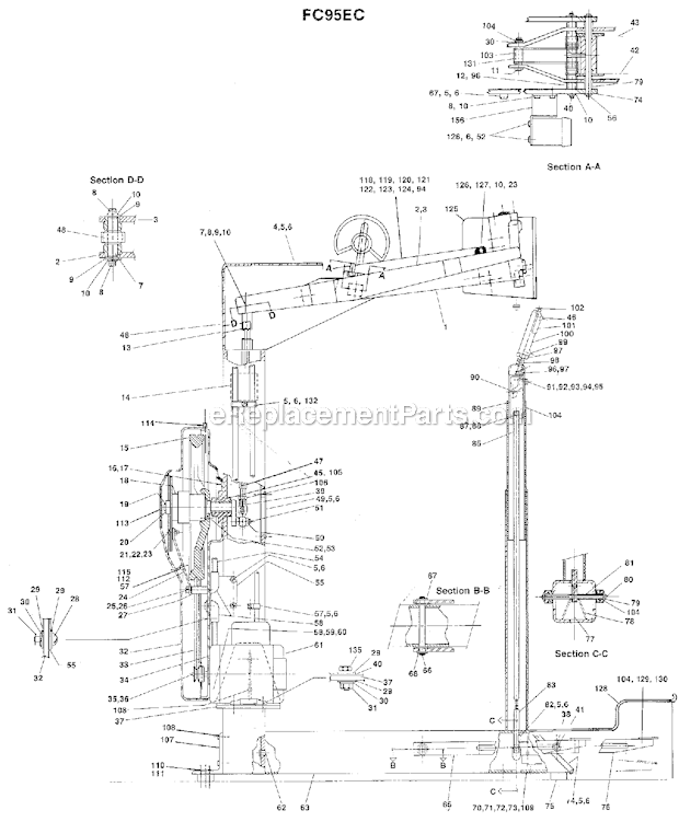 Page A Diagram and Parts List for FC95EC  Bostitch Nailer