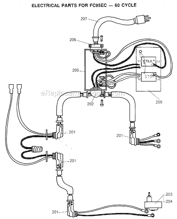 Page B Diagram and Parts List for FC95EC  Bostitch Nailer