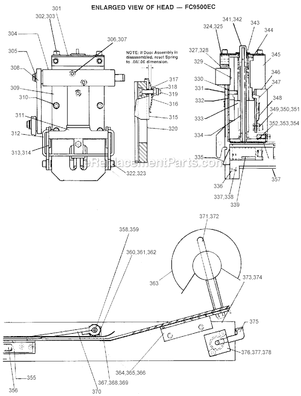 Page C Diagram and Parts List for FC95EC  Bostitch Nailer