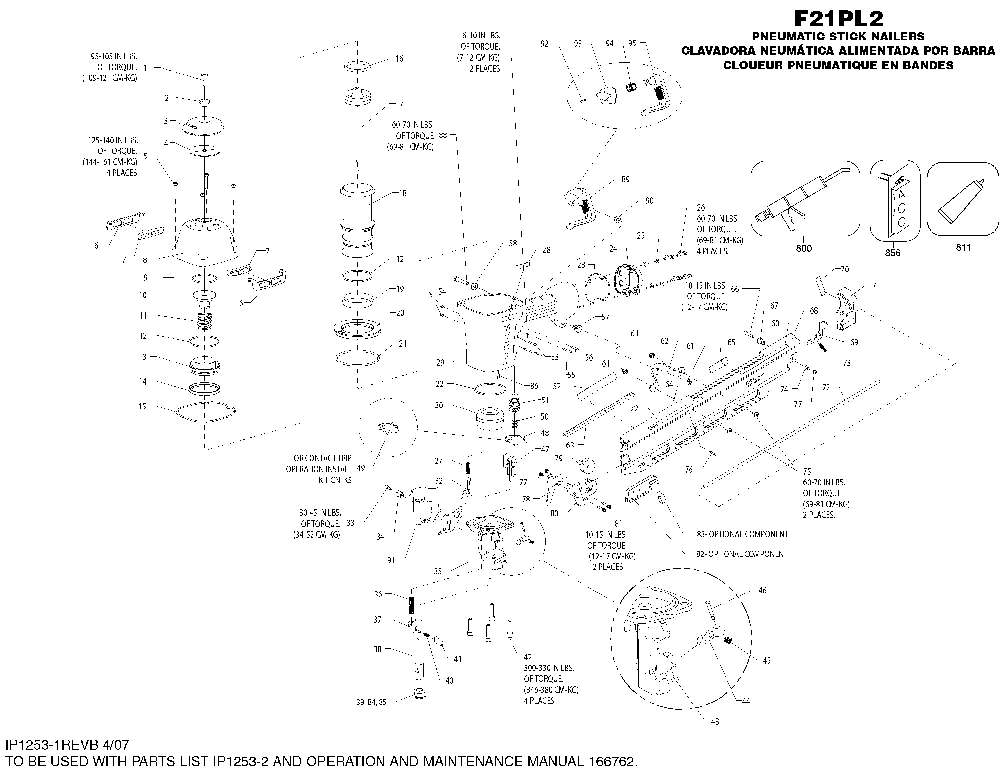 Page A Diagram and Parts List for F21PL2 Type 0 Bostitch Nailer