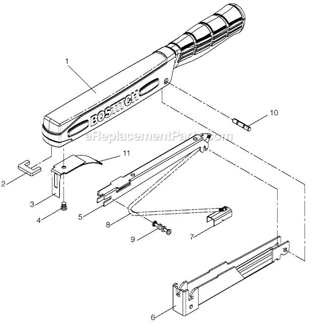 Page A Diagram and Parts List for H30-8  Bostitch Nailer