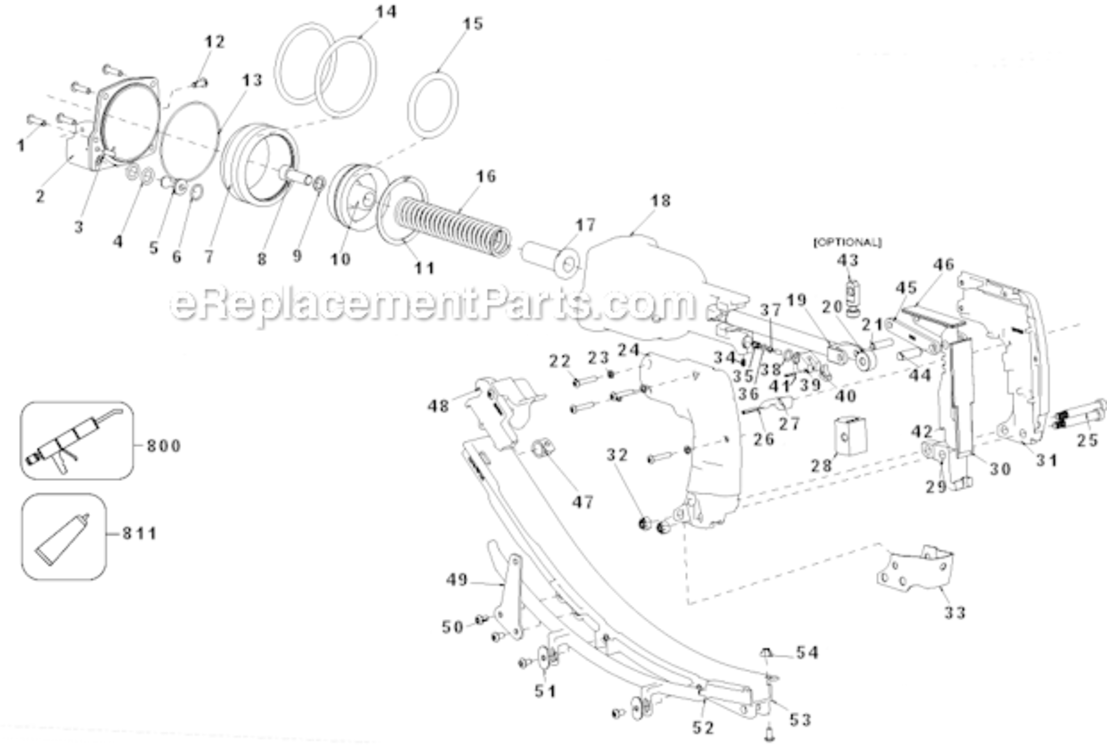 Page A Diagram and Parts List for HR-45TN Type 0 Bostitch Nailer