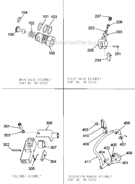 Page A Diagram and Parts List for HR-66BJ Type 0 Bostitch Nailer