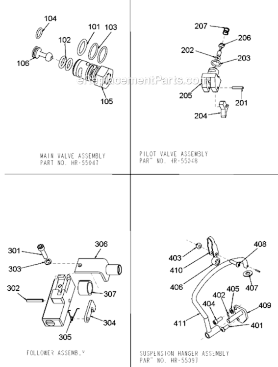 Page A Diagram and Parts List for HR-85BMO Type 0 Bostitch Nailer