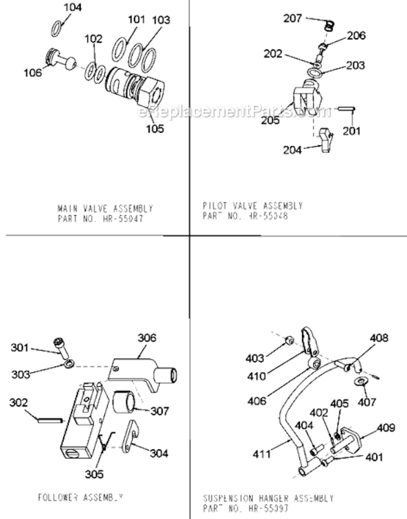 Page A Diagram and Parts List for HR-85SBLTN Type 0 Bostitch Nailer