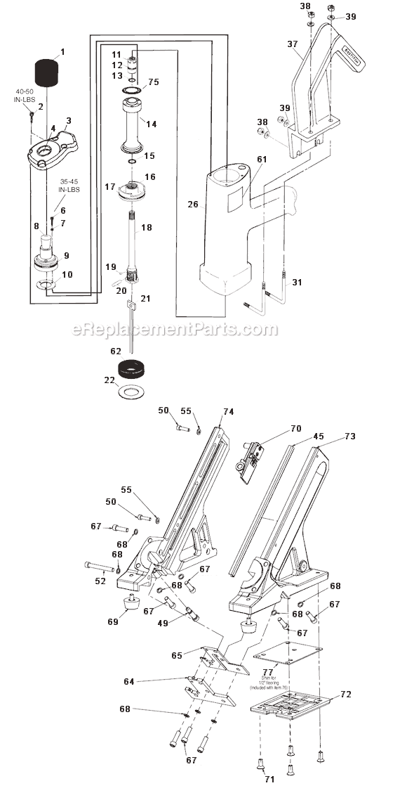 Page A Diagram and Parts List for MIIIFN  Bostitch Nailer