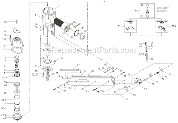 Page A Diagram and Parts List for N80SBM  Bostitch Nailer