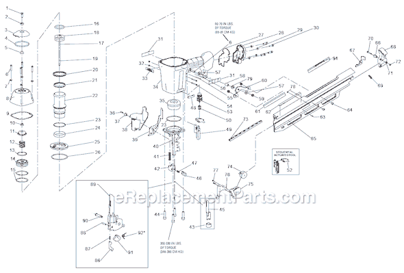 Page A Diagram and Parts List for N88RH-2MCN  Bostitch Nailer