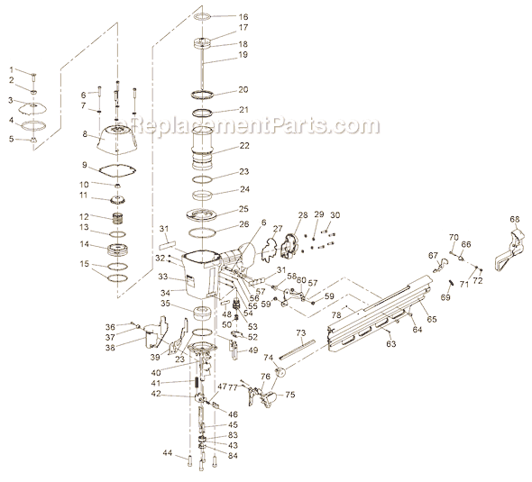 Page A Diagram and Parts List for N88RH17-2  Bostitch Nailer