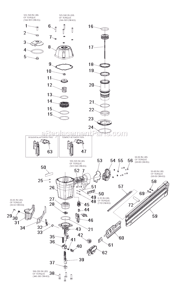 Page A Diagram and Parts List for N88WW  Bostitch Nailer