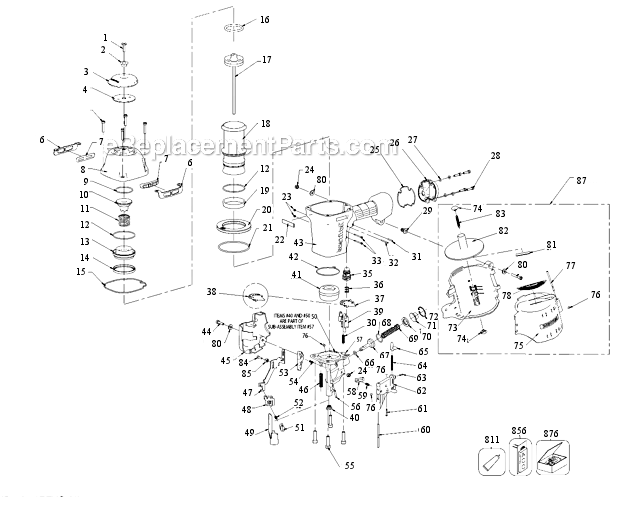 Page A Diagram and Parts List for N89C-1P Type 0 Bostitch Nailer