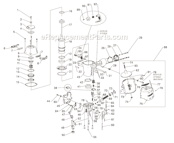 Page A Diagram and Parts List for N89C  Bostitch Nailer