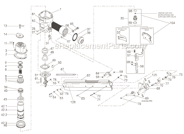 Page A Diagram and Parts List for N90PT  Bostitch Nailer