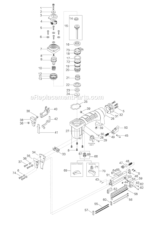 Page A Diagram and Parts List for S32SXLP  Bostitch Nailer