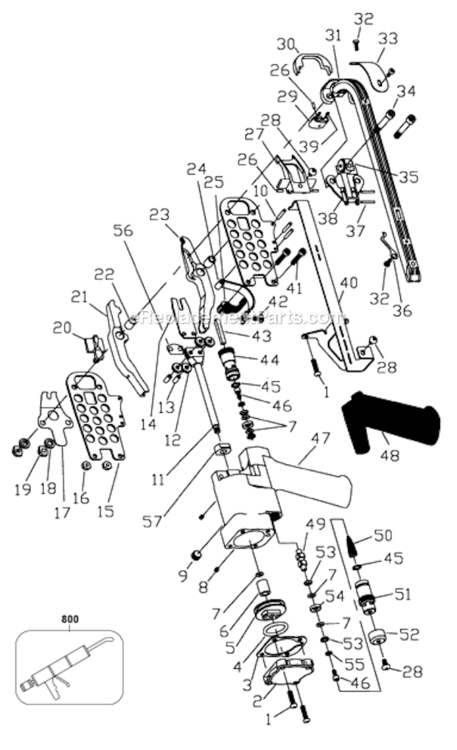 Page A Diagram and Parts List for SC743 Type 0 Bostitch Nailer
