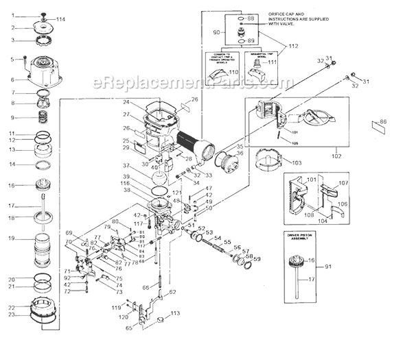Page A Diagram and Parts List for SDCN14B  Bostitch Nailer