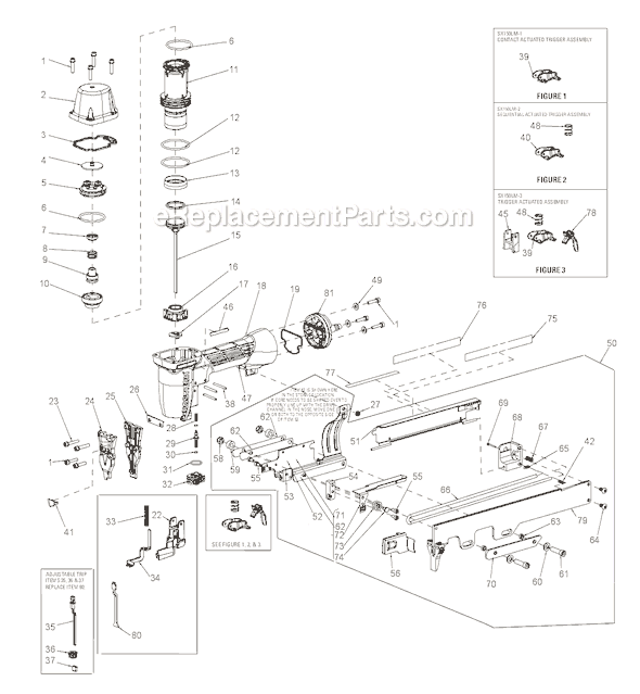 Page A Diagram and Parts List for SX150LM  Bostitch Nailer