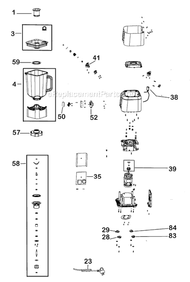Page A Diagram and Parts List for BBL420XL  Breville Blender