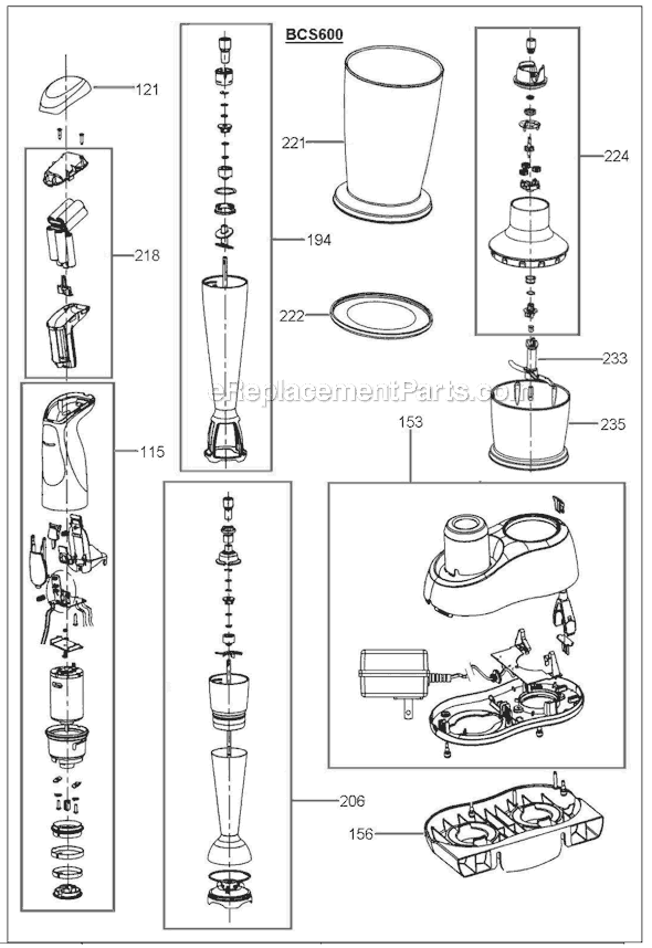 Page A Diagram and Parts List for BCS600XL  Breville Blender