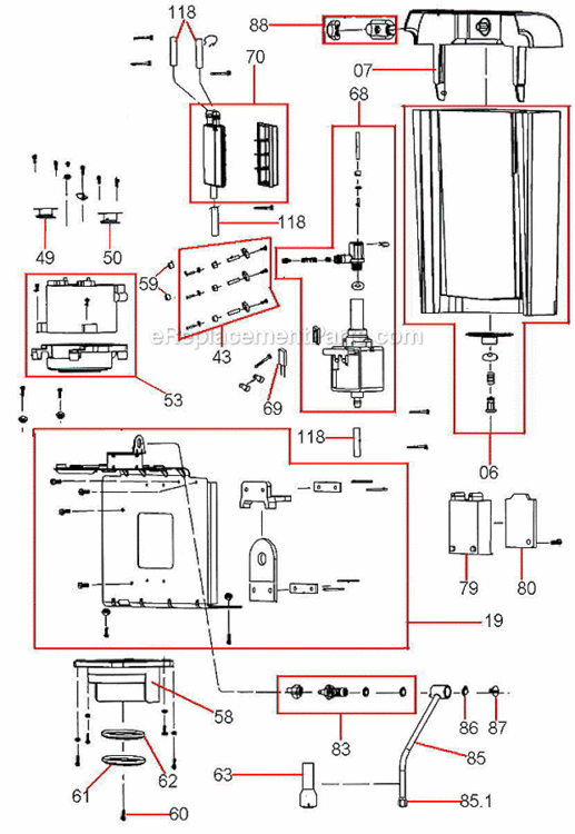 Page B Diagram and Parts List for BES200XL  Breville Espresso Machine