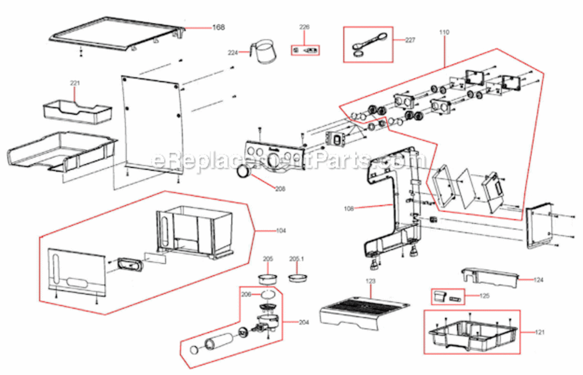 Page B Diagram and Parts List for BES820XL  Breville Espresso Machine