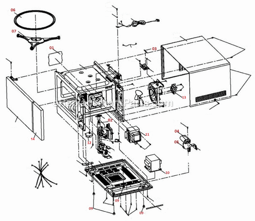Page A Diagram and Parts List for BMO734XL  Breville Miscellaneous