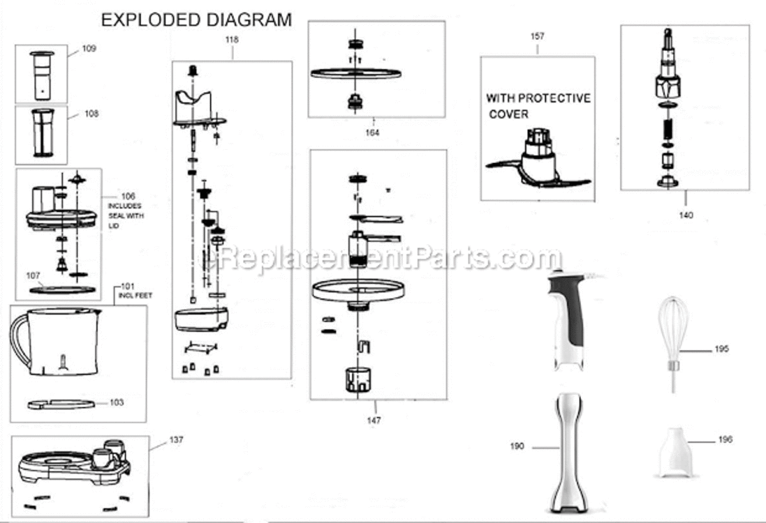 Page A Diagram and Parts List for BSB530XL  Breville Miscellaneous