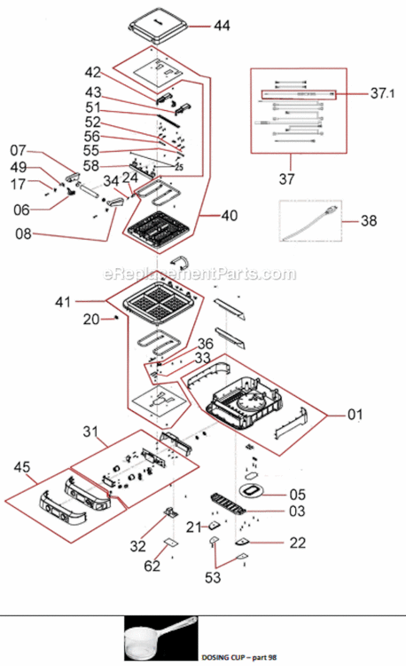 Page A Diagram and Parts List for BWM640XL  Breville Waffle Maker