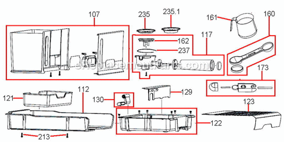Part Location Diagram of SP0003231 Breville 50mm Two Cup - Dual Wall Filte