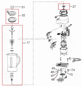 Page A Diagram and Parts List for BBL560XL  Breville Blender