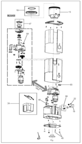 Part Location Diagram of SP0000618 Breville Beans Container Lid Assembly