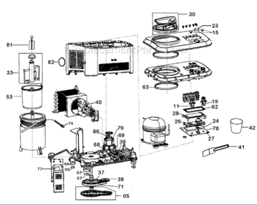 Part Location Diagram of SP0000655 Breville Trans Lid And Filling Cover Co