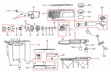 Page A Diagram and Parts List for BES200XL  Breville Espresso Machine
