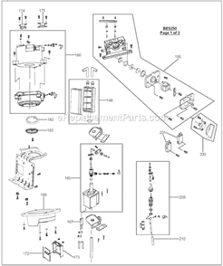 Page A Diagram and Parts List for BES250XL  Breville Espresso Machine