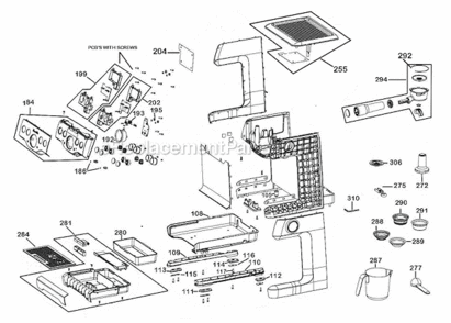 Part Location Diagram of SP0001444 Breville Front Button Panel Complete - Black Sesame