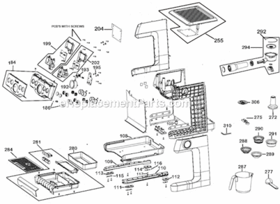 Part Location Diagram of SP0001448 Breville Front Button Panel Complete - Cranberry