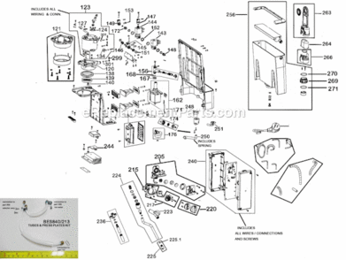 Page B Diagram and Parts List for BES840XL  Breville Espresso Machine