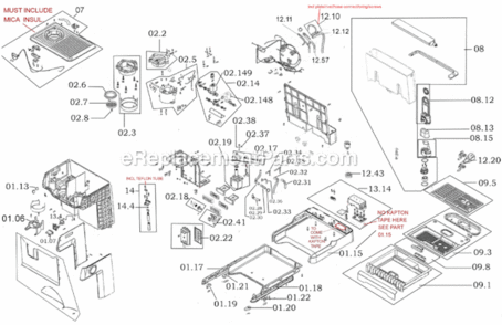 Page B Diagram and Parts List for BES870BSXL  Breville Espresso Machine