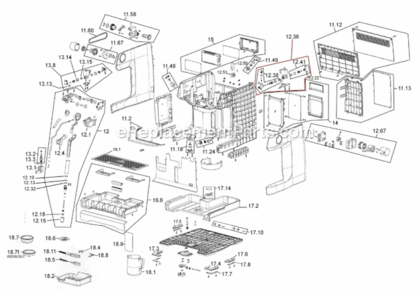 Page C Diagram and Parts List for BES980XL  Breville Espresso Machine