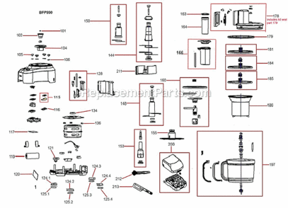 Cranberry_Red Diagram and Parts List for BFP800CBXL  Breville Food Processor