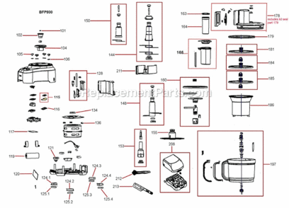 Page A Diagram and Parts List for BFP800XL  Breville Food Processor