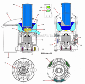 Part Location Diagram of SP0002349 Breville Juice Jug - Complete