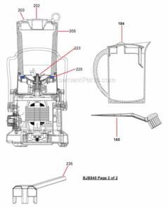 Page B Diagram and Parts List for BJB840XL  Breville Juicer