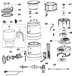 Part Location Diagram of SP0002504 Breville Jug Assembly Stainless Steel