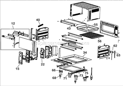 Part Location Diagram of SP0010480 Breville Toaster Oven Crumb Tray